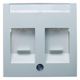 11818989 Центральная панель с заслонками от пыли и полем для надписи цвет: полярная белизна, с блеском S.1/B.3/B.7 Glas Berker