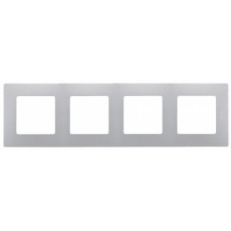 672554 Рамка Etika Алюминий 4-постовая Legrand