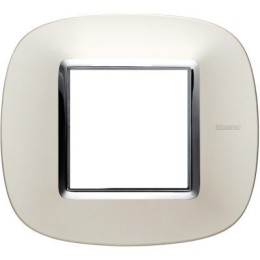 HB4802SAN Рамка Axolute Овал Серебро 2-модульная Bticino