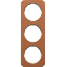 10132369 Рамка R.1 Кожа, белый 3-постовая Berker