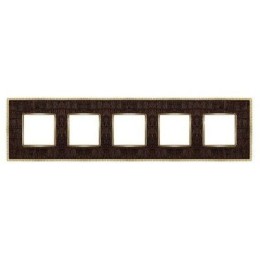 FD01445AOB Рамка Belle Epoque Tapestry Alicoco brown / bright gold 5-постовая гор/верт. Fede