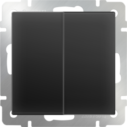 WL08-SW-2G-2W Выключатель двухклавишный проходной (черный матовый) Antik Werkel a029875