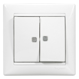 774213 Valena Выключатель 2-х клавишный с индикацией на каждую клавишу Legrand