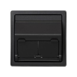 73086-62 Адаптер на 2 коннектора RJ45 (KEYSTONE, AMP, Brand-Rex, KRONE), наклонное подключение, Simon 73 Loft, гра