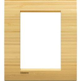 LNA4826LBA Рамка LivingLight Квадрат Бамбук 3+3 модуля Bticino