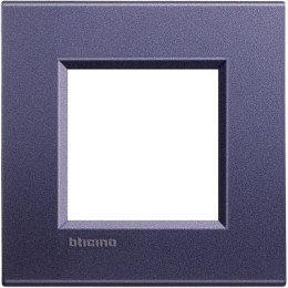 LNA4802CB Рамка LivingLight Квадрат Синий шелк 2-модульная Bticino