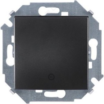 1591150-038 Выключатель одноклавишный кнопочный с пиктограммой, 16А 250В, винтовой зажим, графит Simon 15