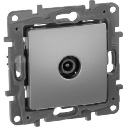 672463 Розетка TV - проходная - 14 дБ - 5-862 мГц - Etika - алюминий Legrand