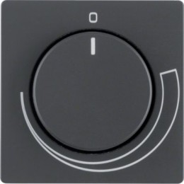 11376076 Центральная панель с регулирующей кнопкой для регулятора числа оборотов, Q.1/Q.3, цвет: антрацитовый, с эффектом бархата Berker