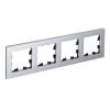 ATN312104 Рамка четверная Schneider Electric Atlasdesign Nature, серебро металл
