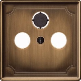 MTN294143 Центр. плата TV/FM х2 х3, античная латунь Merten