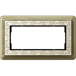 1002663 Рамка без перегородки Classix Art Бронза / Кремовый 2-постовая Gira