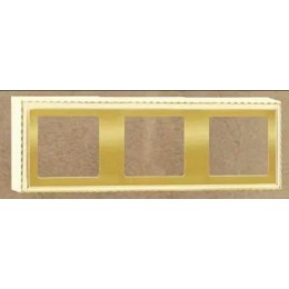 FD01503OP Рамка для накладного монтажа Roma GOLD WHITE PATINA 3-постовая Fede