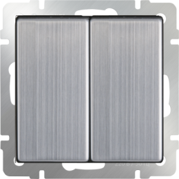 WL02-SW-2G-2W Выключатель двухклавишный проходной (глянцевый никель) Antik Werkel a028845