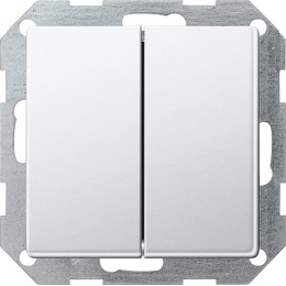 2861201 2-х клавишный выключатель с самовозвратом вертикальный перекрестный Белый Gira E22