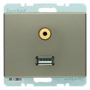 3315399011 BMO USB/3.5mm AUDIO AS цвет: светлая бронза Berker