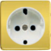 FD04335OR Обрамление розетки 2К+З белый, цвет Real Gold FEDE