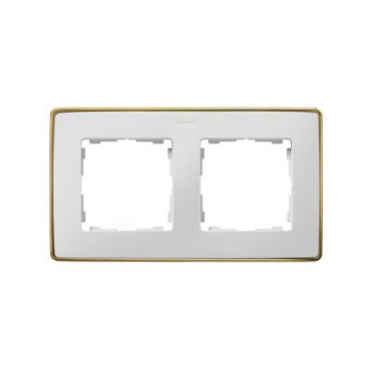 8201620-245 Рамка декоративная, 2 поста, Select, Simon 82 Detail, белый-золото