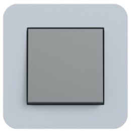 0211414	 Рамка с белой подложкой E3 Серо-голубой / Белый 1-постовая Gira