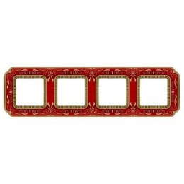 FD01364ROEN Рамка Smalto Italiano Firenze Ruby red 4-постовая Fede