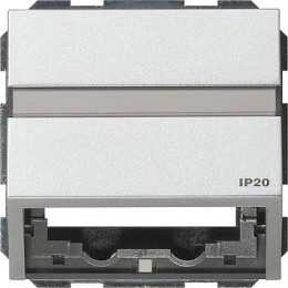 087065 Накладка с опорной пластиной для розеток средств связи Алюминий Gira TX44