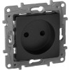 672634 Розетка 2К со шторками - немецкий стандарт - винтовые зажимы - 16 А - 250 В~ - Etika - антрацит Legrand