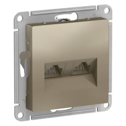 ATN000585 Atlasdesign Розетка двойная компьютерная RJ45+RJ45, кат.5E, механизм, Шампань Schneider Electric