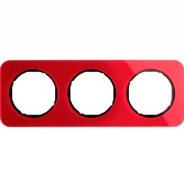10132344 Рамка R.1 Красный, черный 3-постовая Berker