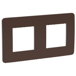 NU280416 Рамка Unica Studio Color Шоколад / белый 2-постовая Schneider Electric