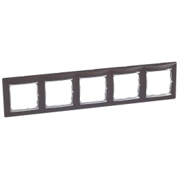 770375 Рамка Valena Темное дерево / Серебро 5-постовая Legrand