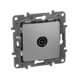 672451 Розетка TV - «звезда» - 2 дБ - 0-2400 мГц - Etika - алюминий Legrand