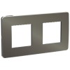 NU280453 Рамка Unica Studio Metal Никель / Антрацит 2-постовая Schneider Electric
