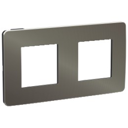 NU280453 Рамка Unica Studio Metal Никель / Антрацит 2-постовая Schneider Electric