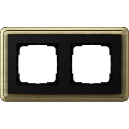 0212622 Рамка Classix Бронза / Черный 2-постовая Gira