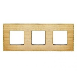 FD01453OOB Рамка Belle Epoque Wood OAK / bright gold 3-постовая гор/верт. Fede