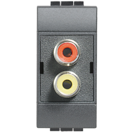 L4269R Двойной разъём типа RCA под зажим ( "тюльпан") Bticino