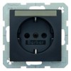 47491606 Штепсельная розетка SCHUKO с полем для надписей цвет: антрацит, матовый B.1/B.3/B.7 Glas Berker