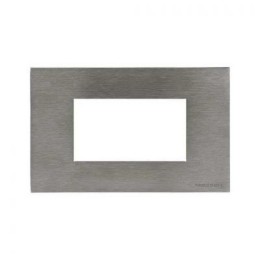 N2474 OX Рамка итальянского стандарта Zenit Натуральная сталь 4 модуля ABB