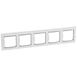 770495 Рамка Valena Белый / Серебряный штрих 5-постовая Legrand