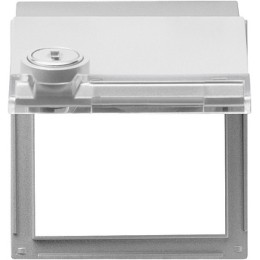 069465 Плата с крышкой с замком и полем для надписи (выбранные замыкания) Алюминий Gira TX44