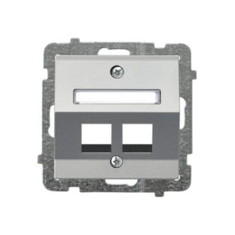 Ospel Sonata Серебро матовое Накладка компьютерной розетки наклонной 2-й, без рамки GPK-2RS/p/38