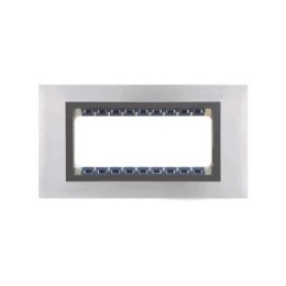 82857-37 Рамка декоративная, (+суппорт), 5 узких (2 широких+1 узкий) модулей, Simon 82 Centralizations, Металл, нержавеющая сталь