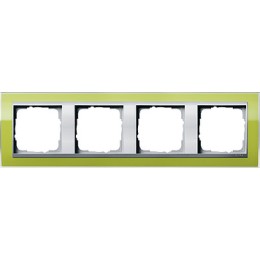 0214746 Рамка Event Clear Зеленый / Алюминий 4-постовая Gira