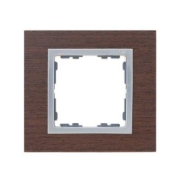 82917-65 Рамка декоративная, 1 пост, Simon 82 Nature, Дерево, венге-алюминий