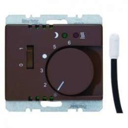 20340001 Регулятор температуры помещения пола с замыкающим контактом, с центральной панелью и светодиодом цвет: коричневый, с блеском Arsys Berker