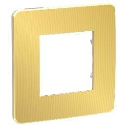 NU280260 Рамка Unica Studio Metal Золото / Бежевый 1-постовая Schneider Electric