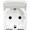 N4141PW LivingLight Розетка 2К+З с крышкой, белый Bticino