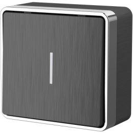 WL15-01-04 Выключатель одноклавишный с подсветкой Gallant (графит рифленый) Gallant Werkel a041394