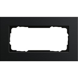 1002126 Рамка без перегородки Esprit Черный алюминий 2-постовая Gira