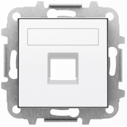 8518.1 BL Накладка для 1-го суппорта/разъёма типа 2017 или 2018 шторками и полем белый , ABB